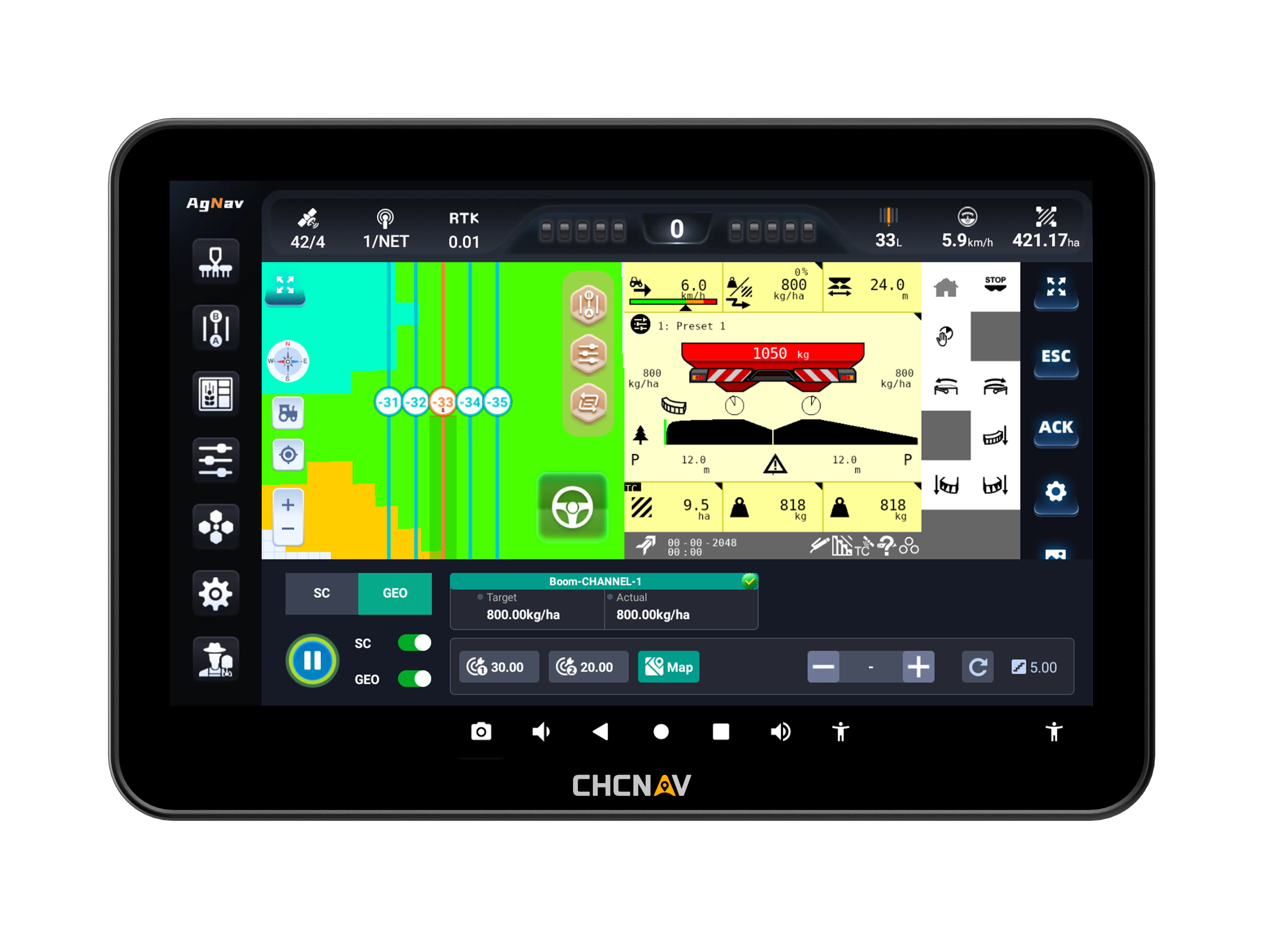 Monitor Android de 10,1 polegadas